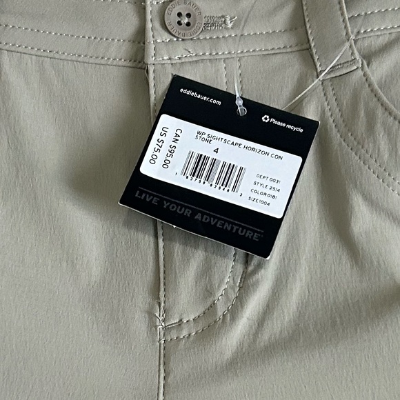 Women's Eddie Bauer Sightscape Horizon Convertible Pant in Stone Size 4P NWT - Picture 10 of 10